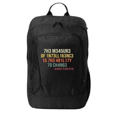 The Measure Of Intelligence Is The Ability To Change Vintage City Backpack