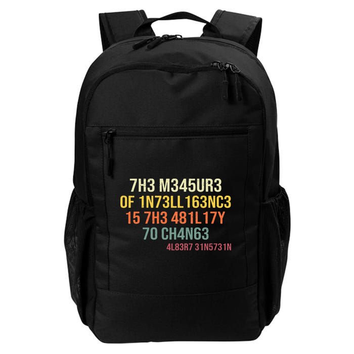 The Measure Of Intelligence Is The Ability To Change Vintage Backpack