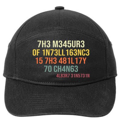 The Measure Of Intelligence Is The Ability To Change Vintage 7-Panel Snapback Hat