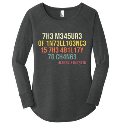 The Measure Of Intelligence Is The Ability To Change Vintage Women's Perfect Tri Tunic Long Sleeve Shirt