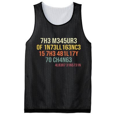 The Measure Of Intelligence Is The Ability To Change Vintage Mesh Reversible Basketball Jersey Tank
