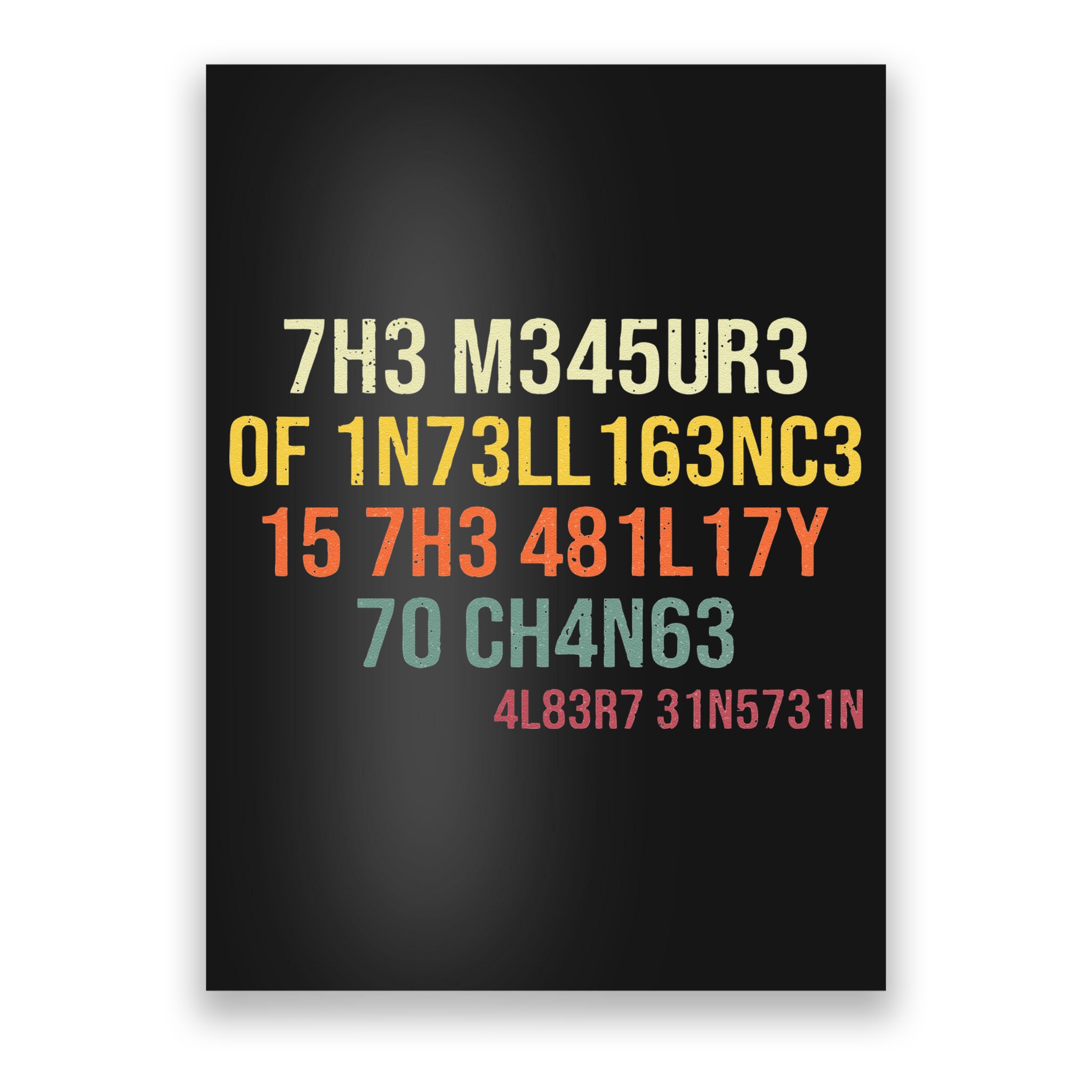 The Measure Of Intelligence Is The Ability To Change Vintage Poster