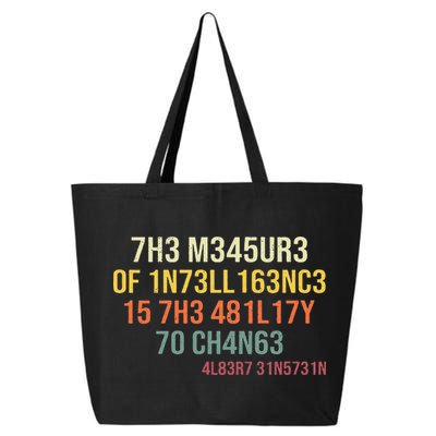 The Measure Of Intelligence Is The Ability To Change Vintage 25L Jumbo Tote