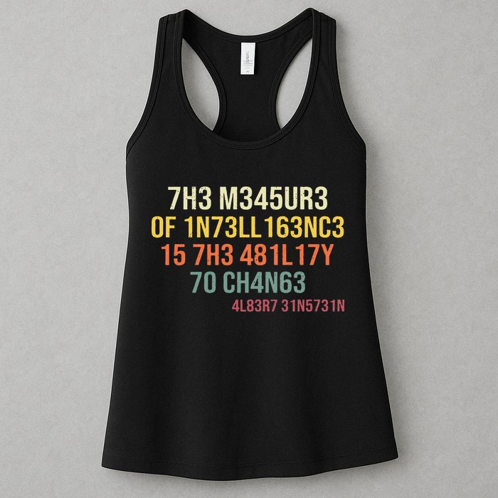 The Measure Of Intelligence Is The Ability To Change Vintage Womens Tank Top