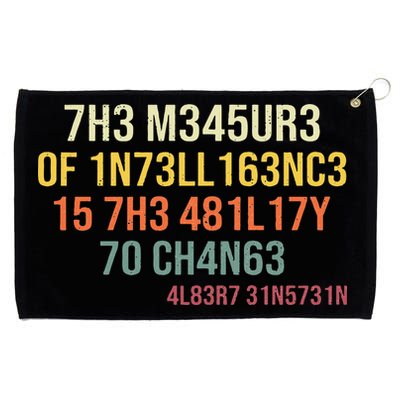 The Measure Of Intelligence Is The Ability To Change Vintage Grommeted Golf Towel