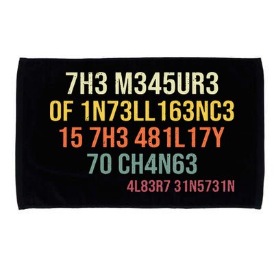 The Measure Of Intelligence Is The Ability To Change Vintage Microfiber Hand Towel