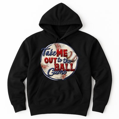 Take Me Out To The Ball Game Baseball Vintage Player Fans Hoodie