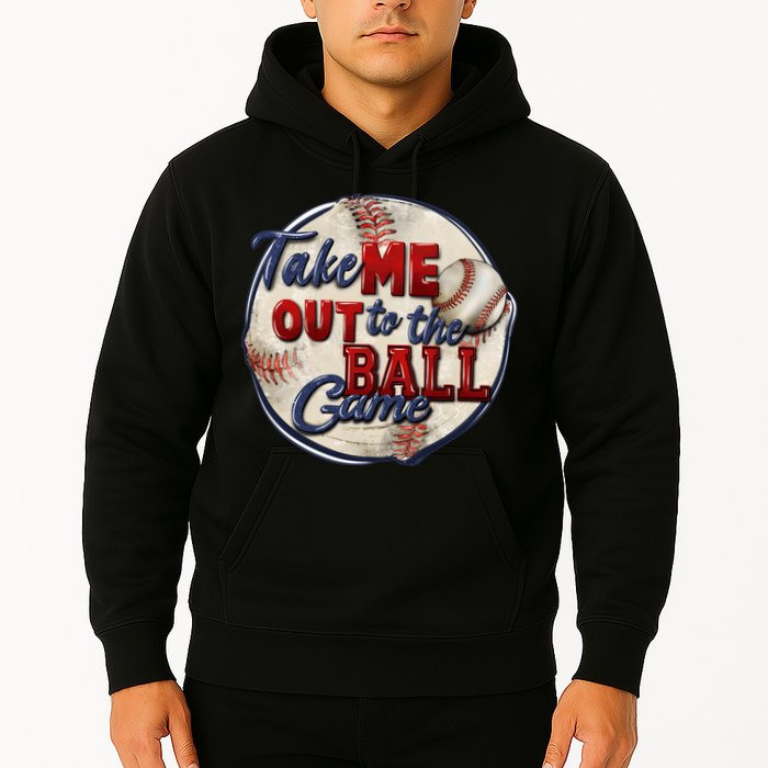 Take Me Out To The Ball Game Baseball Vintage Player Fans Hoodie