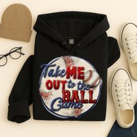 Take Me Out To The Ball Game Baseball Vintage Player Fans Hoodie
