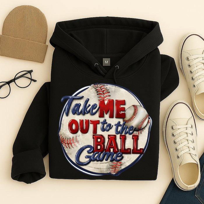 Take Me Out To The Ball Game Baseball Vintage Player Fans Hoodie