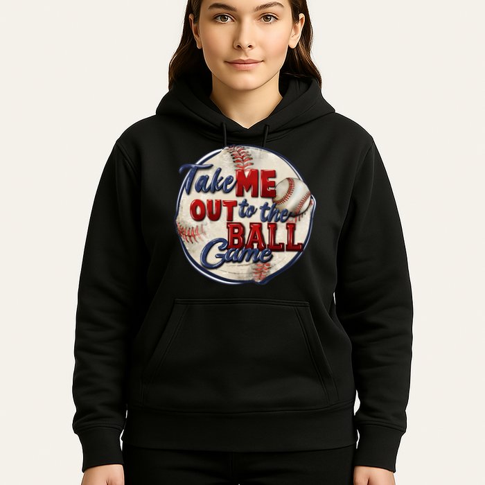 Take Me Out To The Ball Game Baseball Vintage Player Fans Hoodie