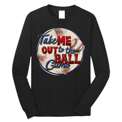 Take Me Out To The Ball Game Baseball Vintage Player Fans Long Sleeve Shirt