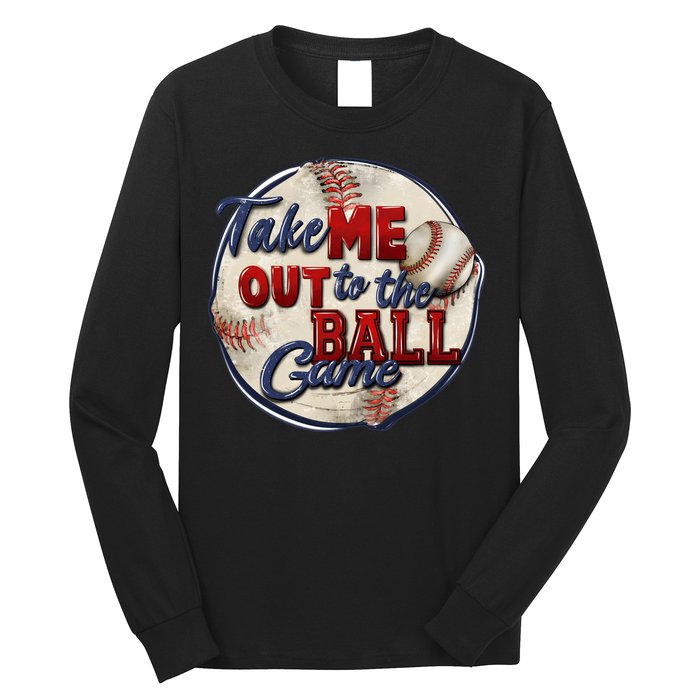 Take Me Out To The Ball Game Baseball Vintage Player Fans Long Sleeve Shirt