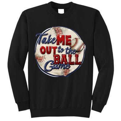Take Me Out To The Ball Game Baseball Vintage Player Fans Sweatshirt
