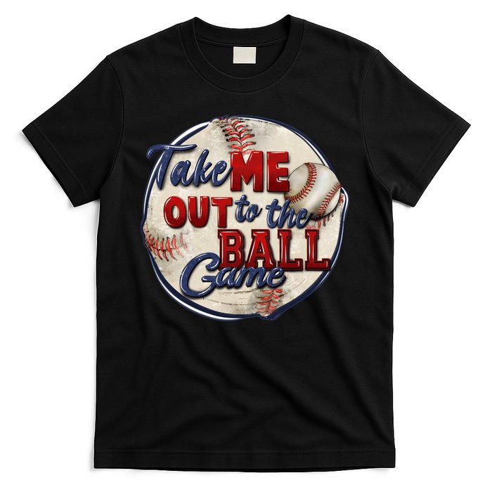 Take Me Out To The Ball Game Baseball Vintage Player Fans T-Shirt