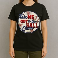 Take Me Out To The Ball Game Baseball Vintage Player Fans T-Shirt