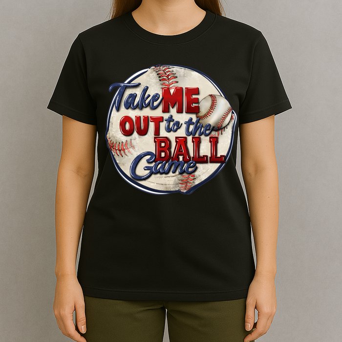 Take Me Out To The Ball Game Baseball Vintage Player Fans T-Shirt