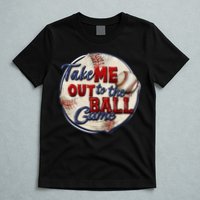 Take Me Out To The Ball Game Baseball Vintage Player Fans T-Shirt