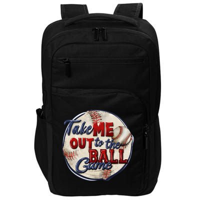Take Me Out To The Ball Game Baseball Vintage Player Fans Impact Tech Backpack