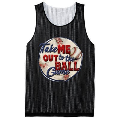 Take Me Out To The Ball Game Baseball Vintage Player Fans Mesh Reversible Basketball Jersey Tank