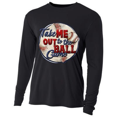 Take Me Out To The Ball Game Baseball Vintage Player Fans Cooling Performance Long Sleeve Crew
