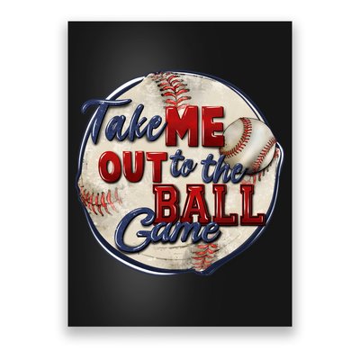 Take Me Out To The Ball Game Baseball Vintage Player Fans Poster