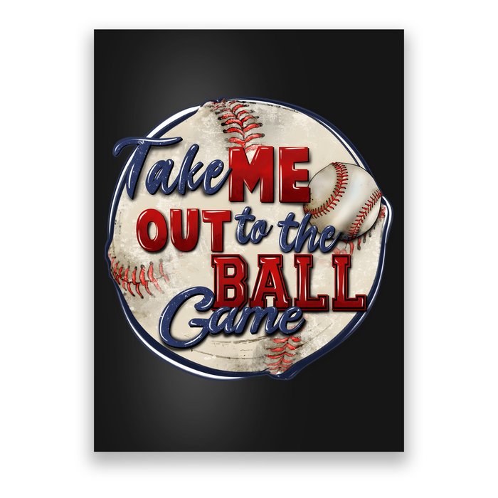 Take Me Out To The Ball Game Baseball Vintage Player Fans Poster