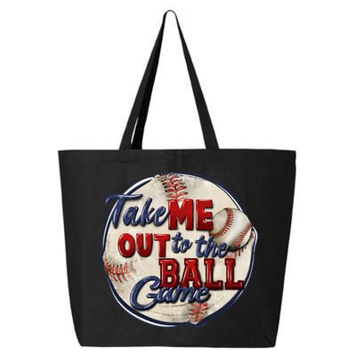 Take Me Out To The Ball Game Baseball Vintage Player Fans 25L Jumbo Tote