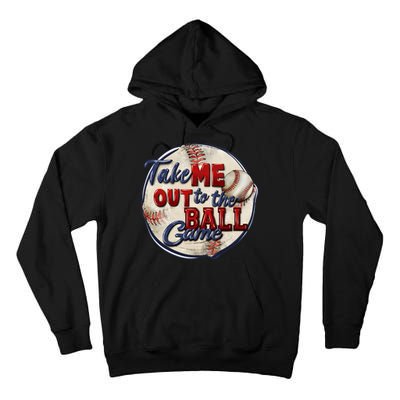 Take Me Out To The Ball Game Baseball Vintage Player Fans Tall Hoodie