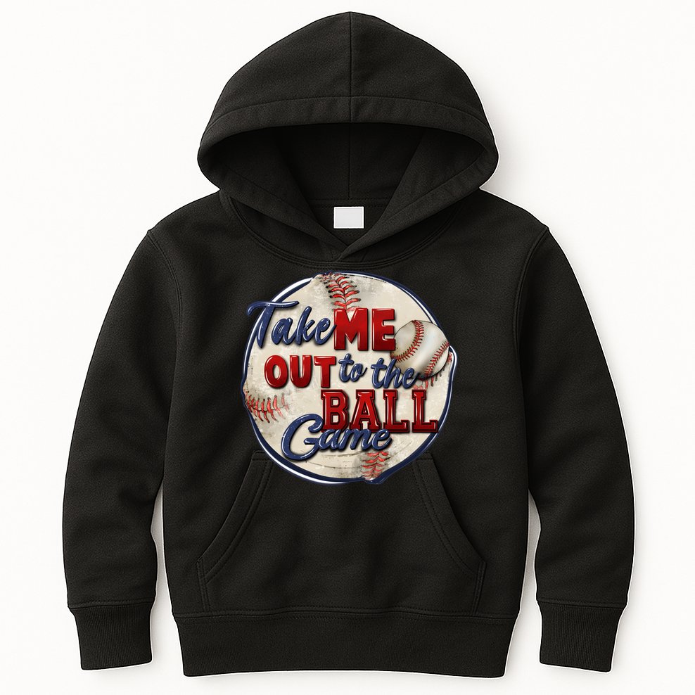 Take Me Out To The Ball Game Baseball Vintage Player Fans Kids Hoodie