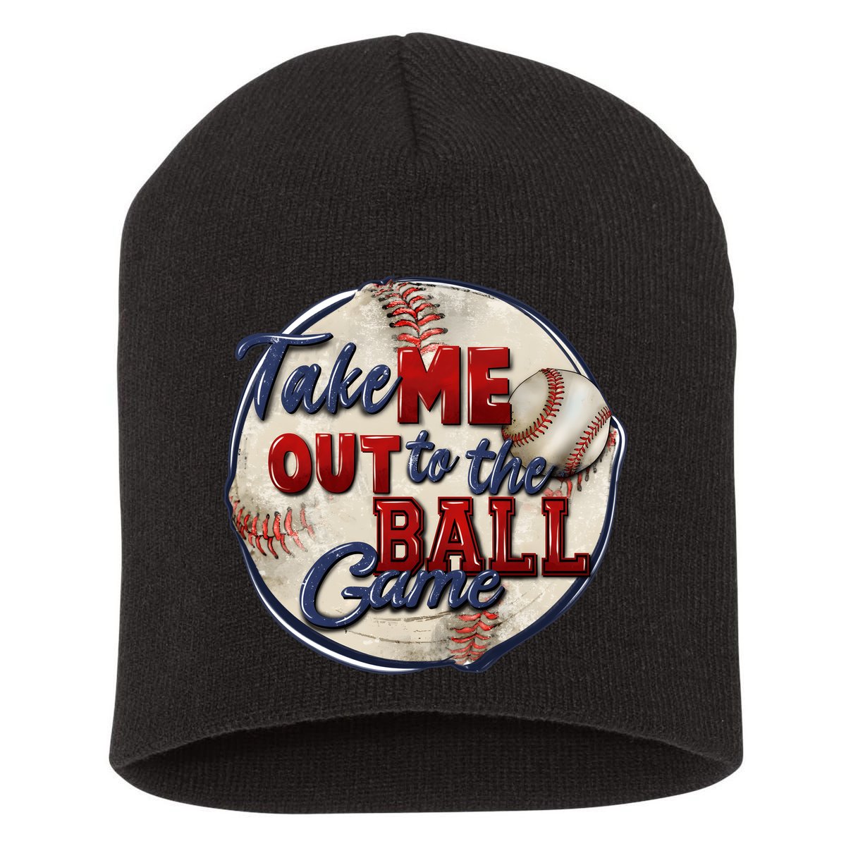 Take Me Out To The Ball Game Baseball Vintage Player Fans Short Acrylic Beanie