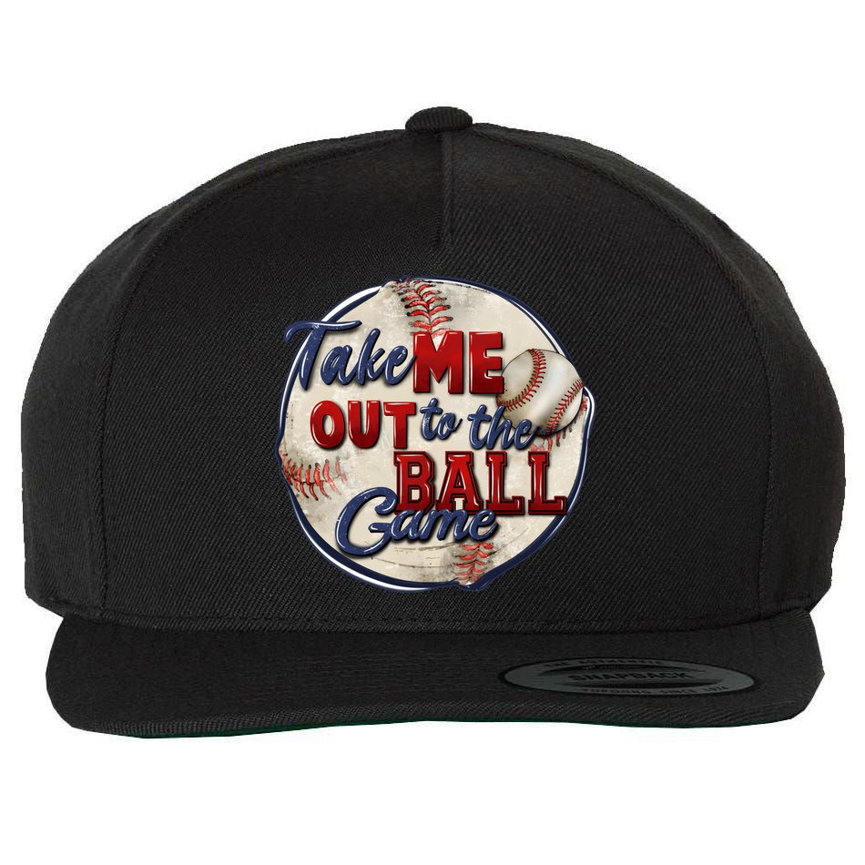 Take Me Out To The Ball Game Baseball Vintage Player Fans Wool Snapback Cap