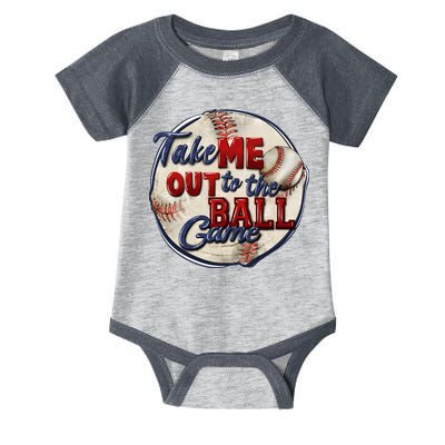 Take Me Out To The Ball Game Baseball Vintage Player Fans Infant Baby Jersey Bodysuit