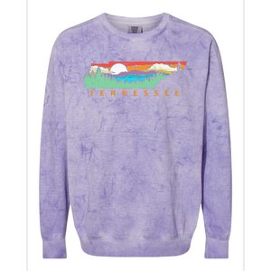 Tennessee Mountains & Outdoors State Pride Nature Graphic Colorblast Crewneck Sweatshirt