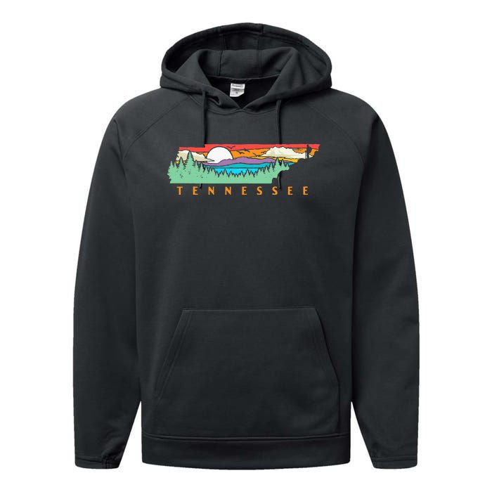 Tennessee Mountains & Outdoors State Pride Nature Graphic Performance Fleece Hoodie