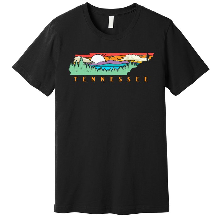 Tennessee Mountains & Outdoors State Pride Nature Graphic Premium T-Shirt