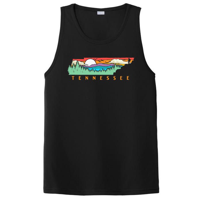 Tennessee Mountains & Outdoors State Pride Nature Graphic PosiCharge Competitor Tank