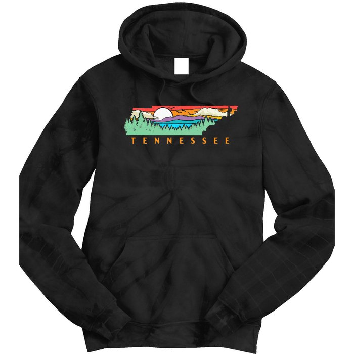 Tennessee Mountains & Outdoors State Pride Nature Graphic Tie Dye Hoodie