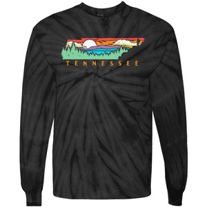 Tennessee Mountains & Outdoors State Pride Nature Graphic Tie-Dye Long Sleeve Shirt