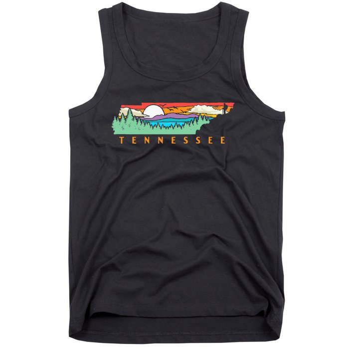 Tennessee Mountains & Outdoors State Pride Nature Graphic Tank Top