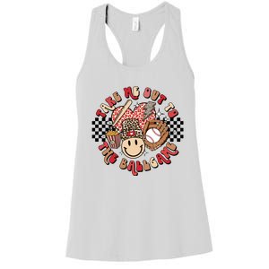 Take Me Out To The Ball Game Baseball Bat Player Fans Lover Women's Racerback Tank