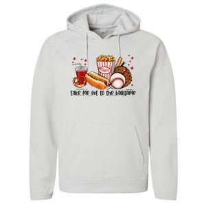 Take Me Out To The Ball Game Baseball Player Fans Lover Performance Fleece Hoodie