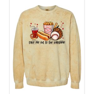 Take Me Out To The Ball Game Baseball Player Fans Lover Colorblast Crewneck Sweatshirt