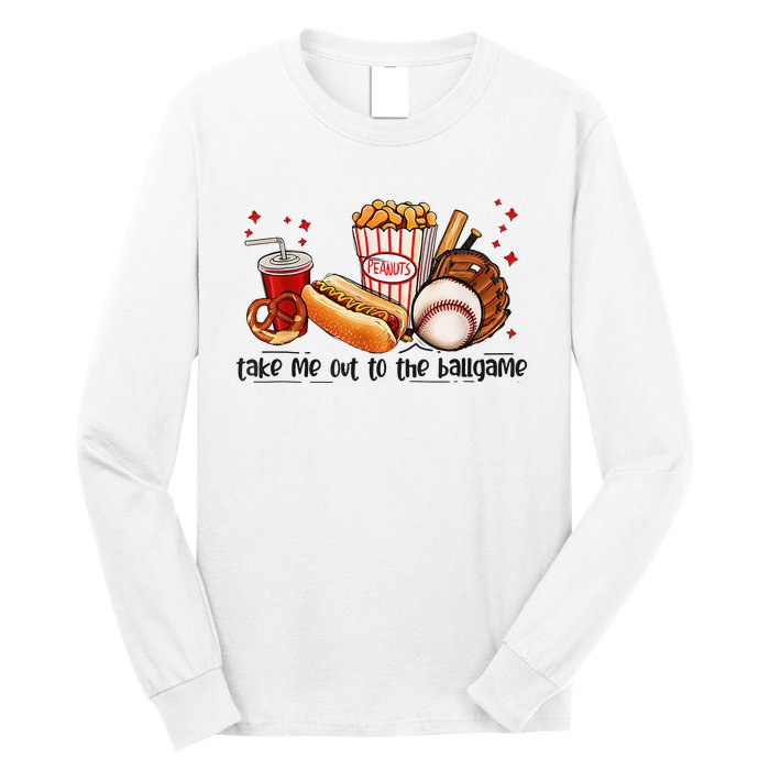 Take Me Out To The Ball Game Baseball Player Fans Lover Long Sleeve Shirt