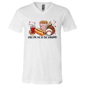 Take Me Out To The Ball Game Baseball Player Fans Lover V-Neck T-Shirt