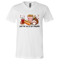 Take Me Out To The Ball Game Baseball Player Fans Lover V-Neck T-Shirt