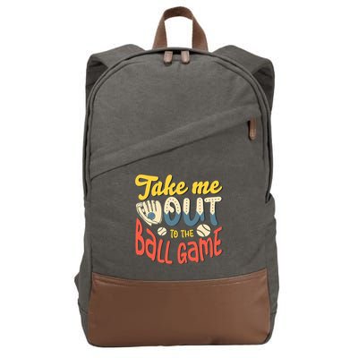 Take me out to the ball game for a Baseball Fan Baseball Cotton Canvas Backpack