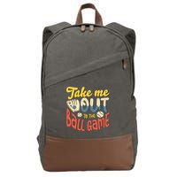 Take me out to the ball game for a Baseball Fan Baseball Cotton Canvas Backpack