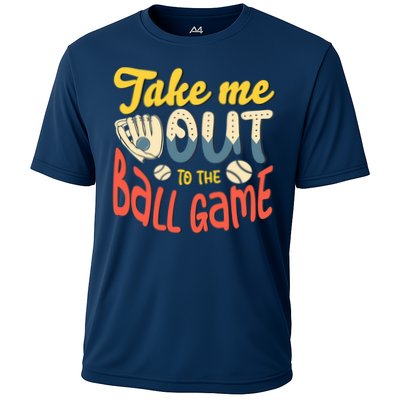 Take me out to the ball game for a Baseball Fan Baseball Cooling Performance Crew T-Shirt