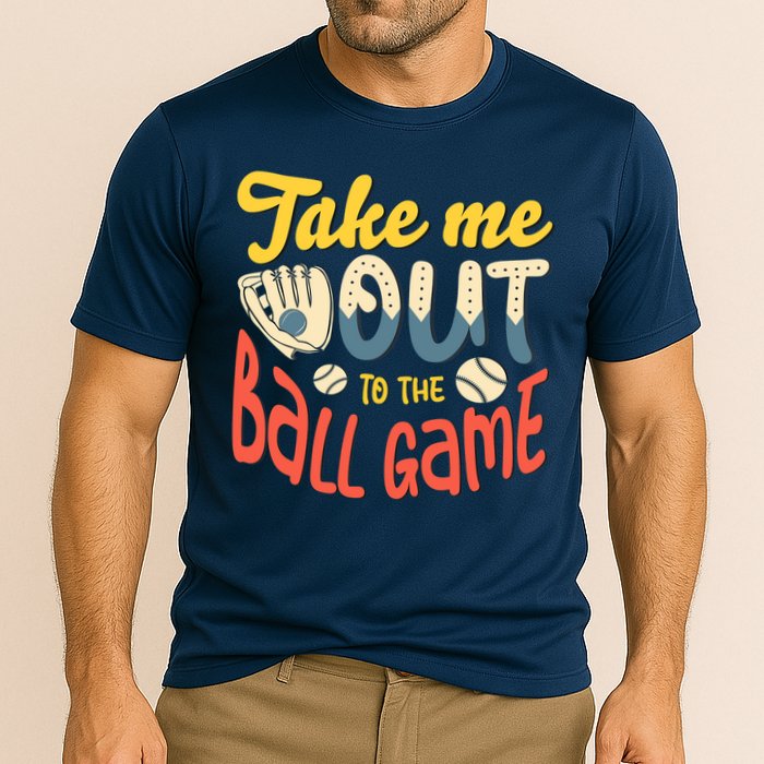 Take me out to the ball game for a Baseball Fan Baseball Cooling Performance Crew T-Shirt